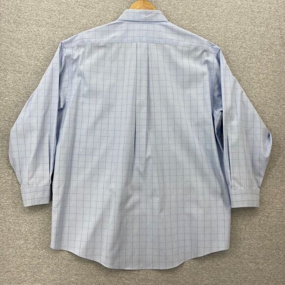 Jos A Bank Shirt Mens 16.5 / 32 Blue Check Travelers Button Up Long Sleeve - Picture 3 of 10